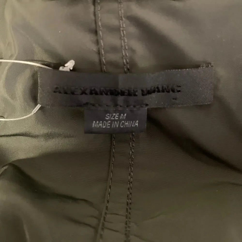 ALEXANDER WANG Chest Size M Green Olive Shimmery Polyester Windbreaker Jacket